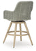 Seton Creek Outdoor Bar Height Barstool with Cushion (Set of 2) - Zara Furniture (Kissimmee,FL)