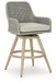 Seton Creek Outdoor Bar Height Barstool with Cushion (Set of 2) - Zara Furniture (Kissimmee,FL)