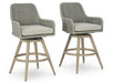 Seton Creek Outdoor Bar Height Barstool with Cushion (Set of 2) - Zara Furniture (Kissimmee,FL)