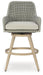 Seton Creek Outdoor Bar Height Barstool with Cushion (Set of 2) - Zara Furniture (Kissimmee,FL)