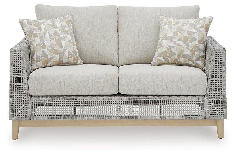 Seton Creek Outdoor Loveseat with Cushion - Zara Furniture (Kissimmee,FL)