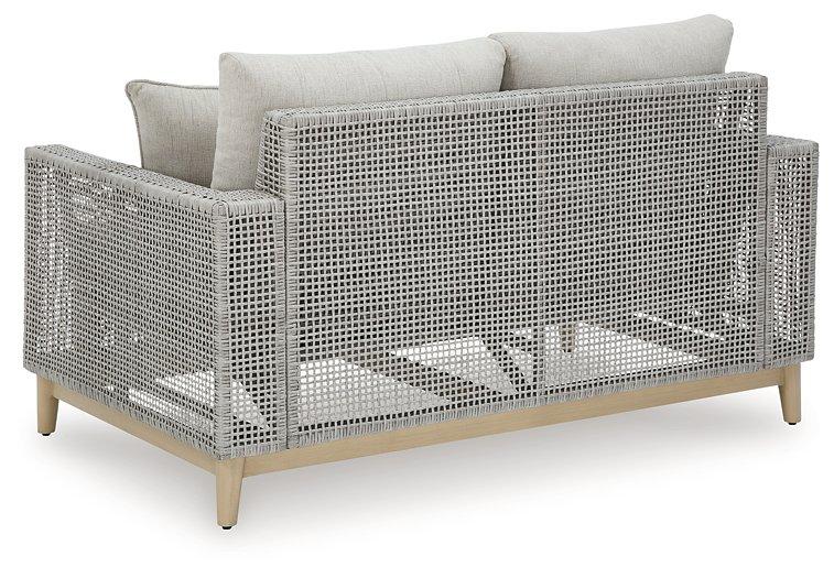 Seton Creek Outdoor Loveseat with Cushion - Zara Furniture (Kissimmee,FL)