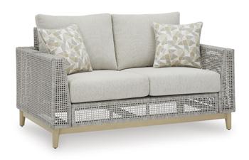 Seton Creek Outdoor Loveseat with Cushion - Zara Furniture (Kissimmee,FL)