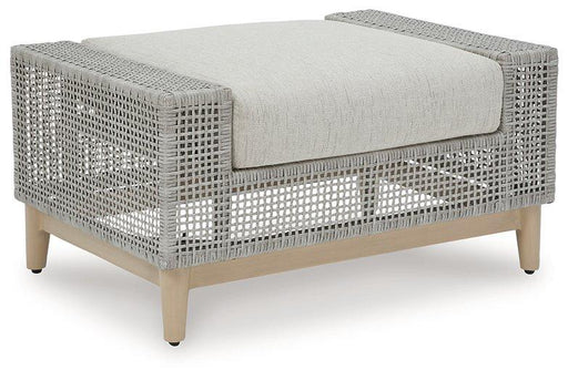 Seton Creek Outdoor Ottoman with Cushion - Zara Furniture (Kissimmee,FL)
