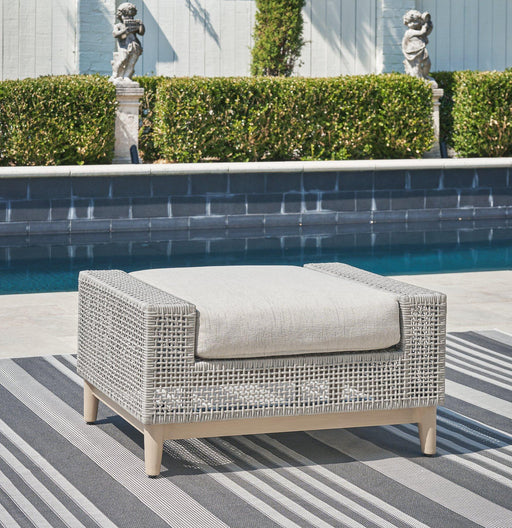 Seton Creek Outdoor Ottoman with Cushion - Zara Furniture (Kissimmee,FL)