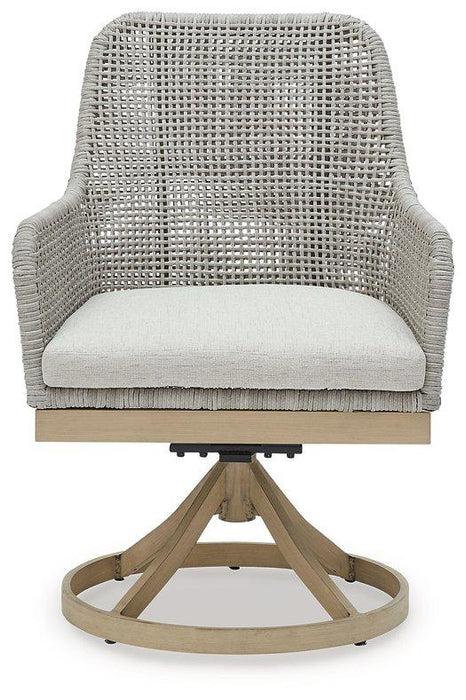 Seton Creek Outdoor Swivel Dining Chair (Set of 2) - Zara Furniture (Kissimmee,FL)