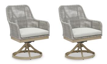 Seton Creek Outdoor Swivel Dining Chair (Set of 2) - Zara Furniture (Kissimmee,FL)