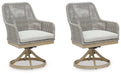 Seton Creek Outdoor Swivel Dining Chair (Set of 2) - Zara Furniture (Kissimmee,FL)