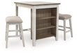Skempton Counter Height Dining Table and Bar Stools (Set of 3) - Zara Furniture (Kissimmee,FL)