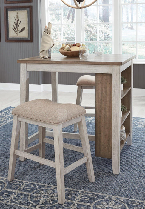 Skempton Counter Height Dining Table and Bar Stools (Set of 3) - Zara Furniture (Kissimmee,FL)