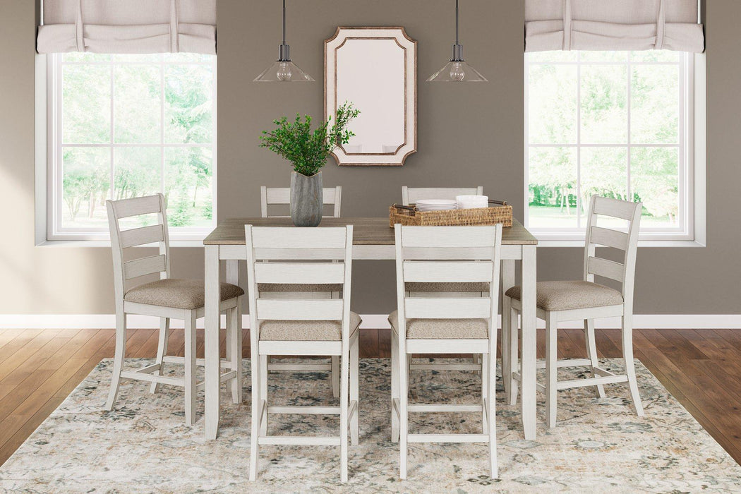 Skempton Counter Height Dining Table and Bar Stools (Set of 7) - Zara Furniture (Kissimmee,FL)