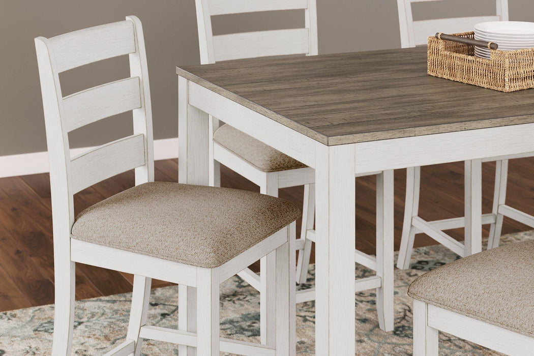 Skempton Counter Height Dining Table and Bar Stools (Set of 7) - Zara Furniture (Kissimmee,FL)