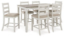 Skempton Counter Height Dining Table and Bar Stools (Set of 7) - Zara Furniture (Kissimmee,FL)