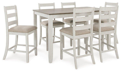 Skempton Counter Height Dining Table and Bar Stools (Set of 7) - Zara Furniture (Kissimmee,FL)