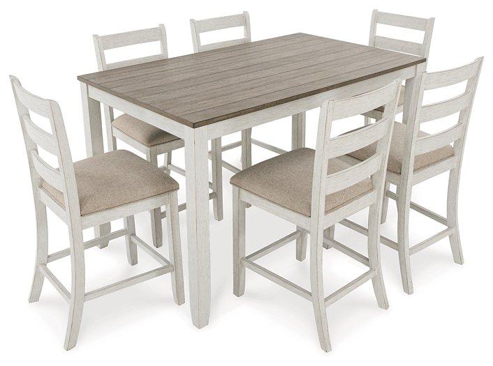 Skempton Counter Height Dining Table and Bar Stools (Set of 7) - Zara Furniture (Kissimmee,FL)