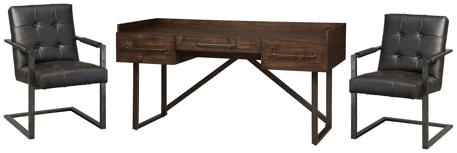 Starmore Home Office Desk with 2 Chairs - Zara Furniture (Kissimmee,FL)
