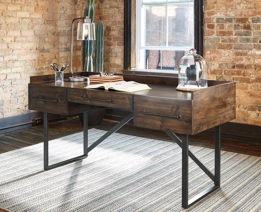 Starmore Home Office Desk with 2 Chairs - Zara Furniture (Kissimmee,FL)
