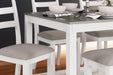 Stonehollow Dining Table and Chairs with Bench (Set of 6) - Zara Furniture (Kissimmee,FL)