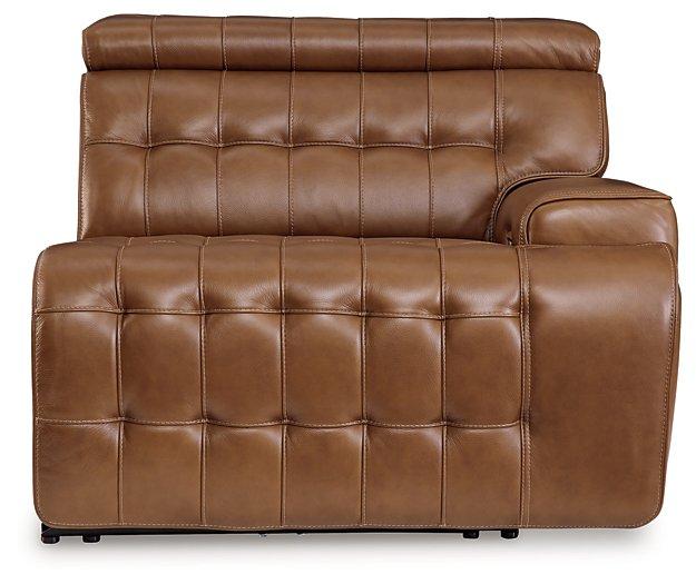 Temmpton Dual Power Leather Reclining Modular Loveseat with Console - Zara Furniture (Kissimmee,FL)