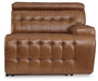 Temmpton Dual Power Leather Reclining Modular Loveseat with Console - Zara Furniture (Kissimmee,FL)