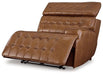 Temmpton Dual Power Leather Reclining Modular Loveseat with Console - Zara Furniture (Kissimmee,FL)
