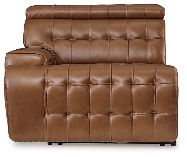 Temmpton Dual Power Leather Reclining Modular Loveseat with Console - Zara Furniture (Kissimmee,FL)