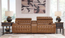 Temmpton Dual Power Leather Reclining Modular Loveseat with Console - Zara Furniture (Kissimmee,FL)