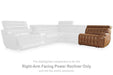 Temmpton Dual Power Leather Reclining Modular Loveseat with Console - Zara Furniture (Kissimmee,FL)