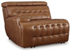 Temmpton Dual Power Leather Reclining Modular Loveseat with Console - Zara Furniture (Kissimmee,FL)