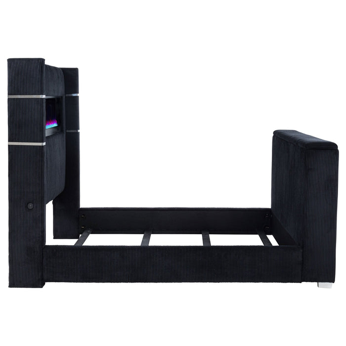 Tisdall Wingback TV Bed with Flame Visualizer