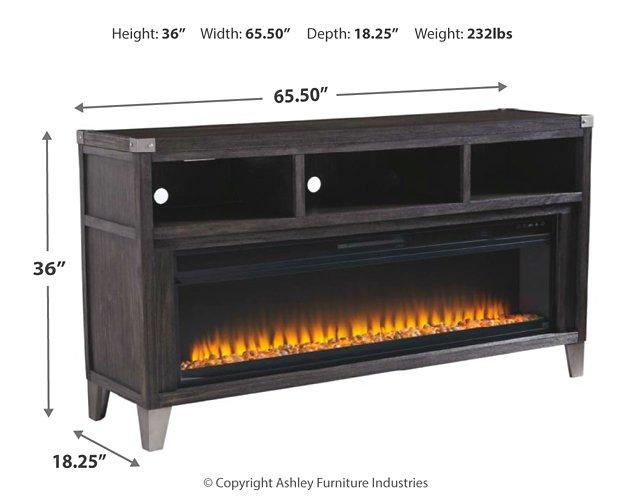 Todoe 65" TV Stand with Electric Fireplace - Zara Furniture (Kissimmee,FL)