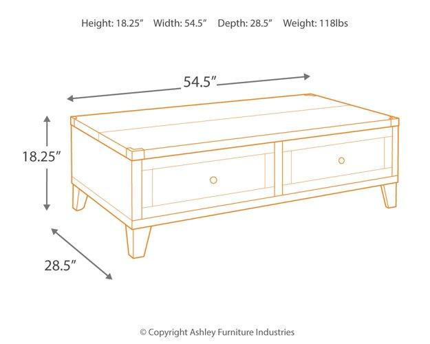 Todoe Coffee Table with Lift Top - Zara Furniture (Kissimmee,FL)