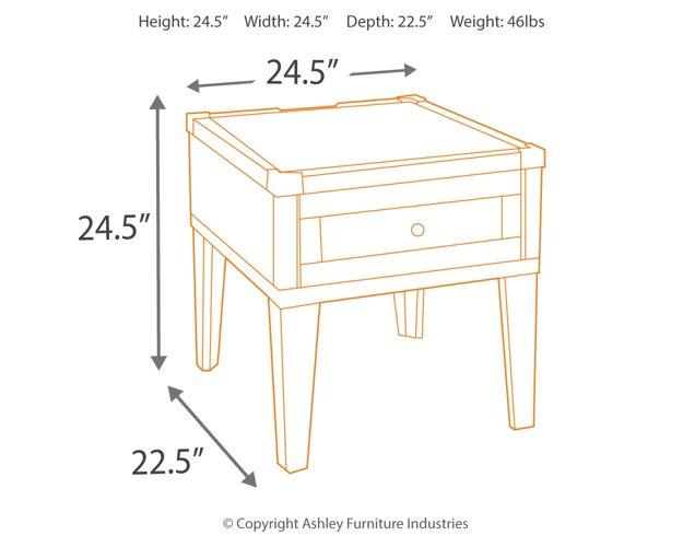 Todoe End Table with USB Ports & Outlets - Zara Furniture (Kissimmee,FL)
