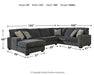 Tracling 3 - Piece Sectional with Chaise - Zara Furniture (Kissimmee,FL)