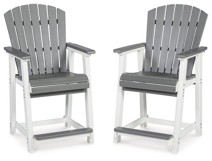 Transville Outdoor Counter Height Bar Stool (Set of 2) - Zara Furniture (Kissimmee,FL)