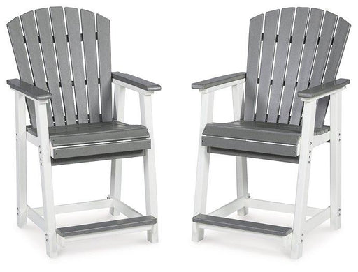 Transville Outdoor Counter Height Bar Stool (Set of 2) - Zara Furniture (Kissimmee,FL)