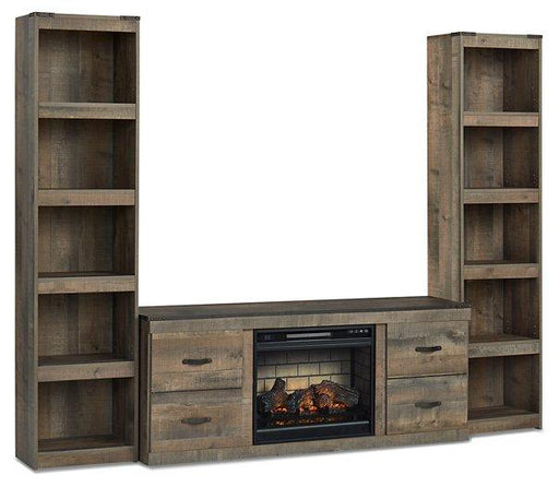 Trinell 3 - Piece Entertainment Center with Electric Fireplace - Zara Furniture (Kissimmee,FL)