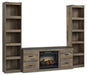 Trinell 3 - Piece Entertainment Center with Electric Fireplace - Zara Furniture (Kissimmee,FL)
