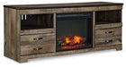 Trinell 4 - Piece Entertainment Center with Electric Fireplace - Zara Furniture (Kissimmee,FL)