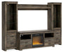 Trinell 4 - Piece Entertainment Center with Electric Fireplace - Zara Furniture (Kissimmee,FL)