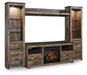 Trinell 4 - Piece Entertainment Center with Electric Fireplace - Zara Furniture (Kissimmee,FL)