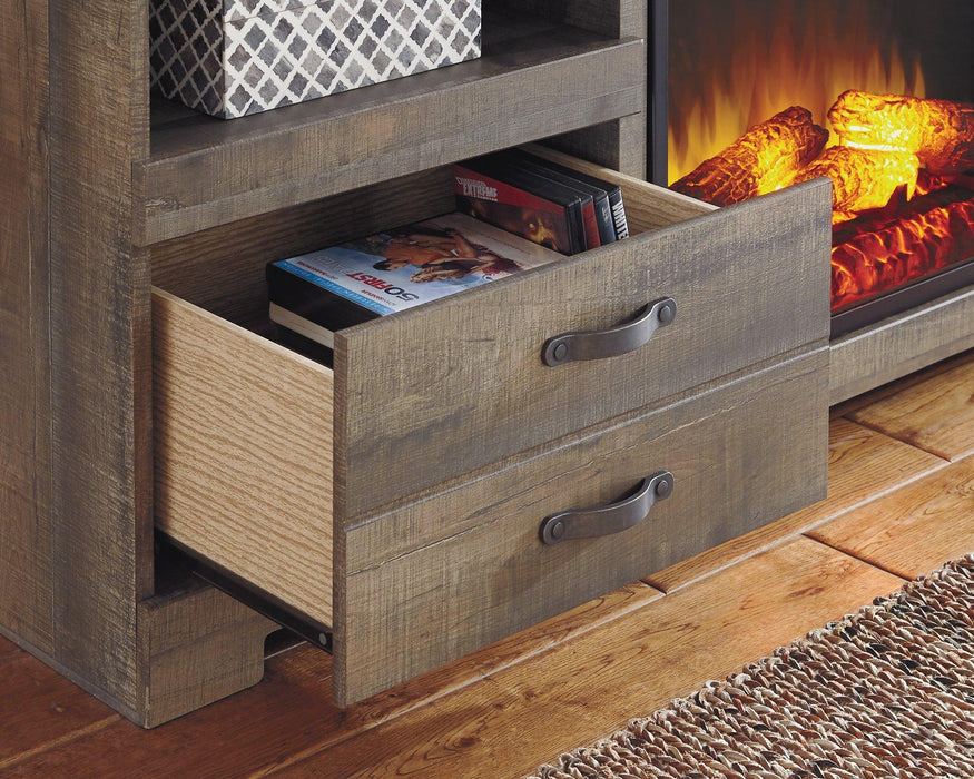 Trinell 4 - Piece Entertainment Center with Electric Fireplace - Zara Furniture (Kissimmee,FL)
