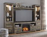 Trinell 4 - Piece Entertainment Center with Electric Fireplace - Zara Furniture (Kissimmee,FL)