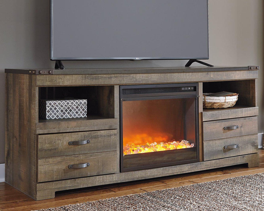 Trinell 63" TV Stand with Electric Fireplace - Zara Furniture (Kissimmee,FL)