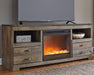 Trinell 63" TV Stand with Electric Fireplace - Zara Furniture (Kissimmee,FL)