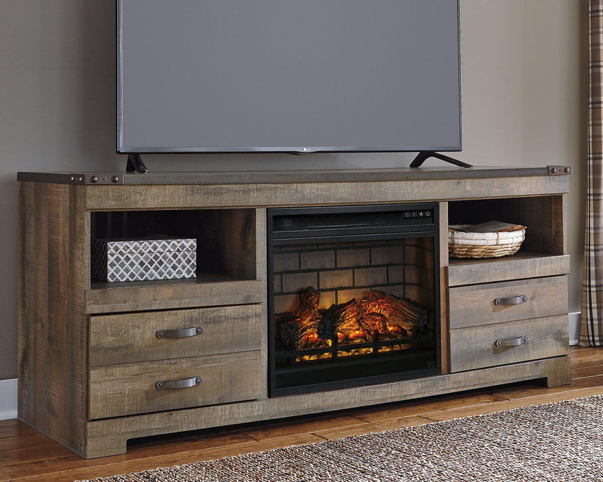 Trinell 63" TV Stand with Electric Fireplace - Zara Furniture (Kissimmee,FL)