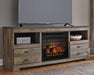 Trinell 63" TV Stand with Electric Fireplace - Zara Furniture (Kissimmee,FL)