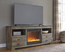 Trinell 63" TV Stand with Electric Fireplace - Zara Furniture (Kissimmee,FL)