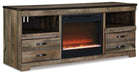 Trinell 63" TV Stand with Electric Fireplace - Zara Furniture (Kissimmee,FL)