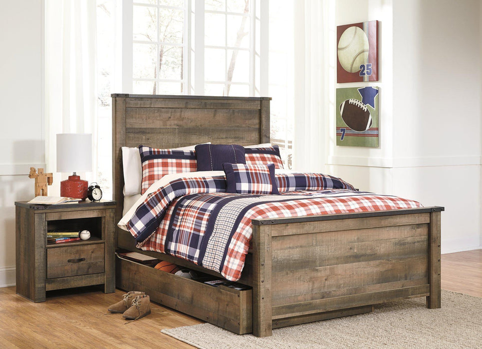 Trinell Bed with 1 Large Storage Drawer - Zara Furniture (Kissimmee,FL)